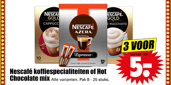 Nescafé koffiespecialiteiten of Hot Chocolate mix