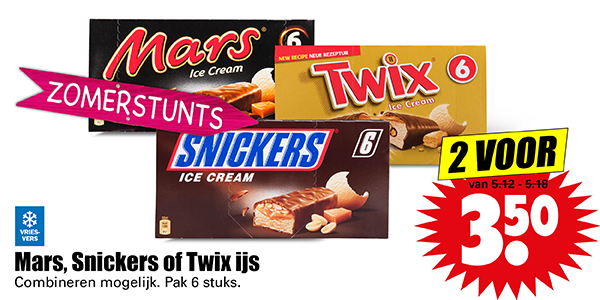 Mars, Snickers of Twix ijs